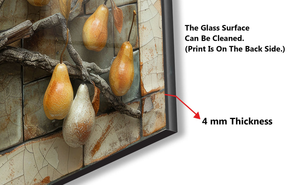 Pear Tree - Glass Kitchen Backsplash-BacksplashArtworks