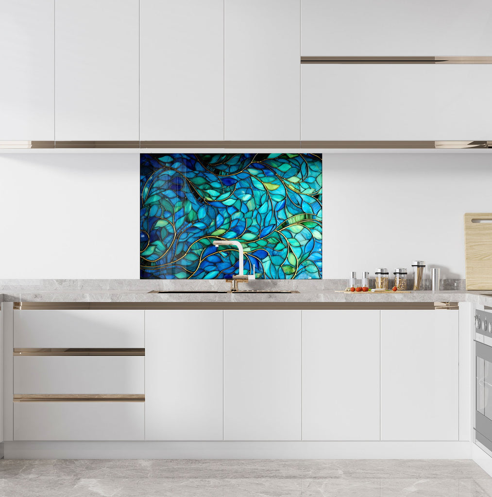 Ocean Breeze - Glass Kitchen Backsplash-BacksplashArtworks