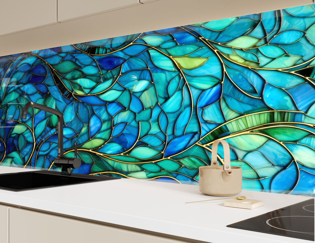 Ocean Breeze - Glass Kitchen Backsplash-BacksplashArtworks