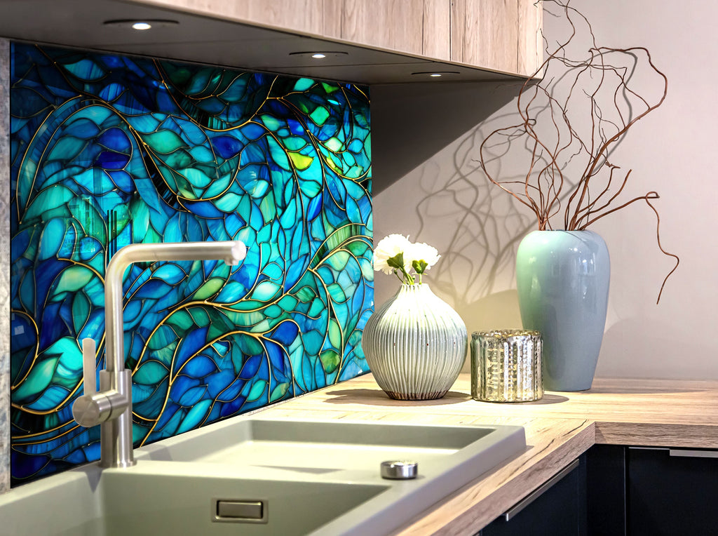 Ocean Breeze - Glass Kitchen Backsplash-BacksplashArtworks