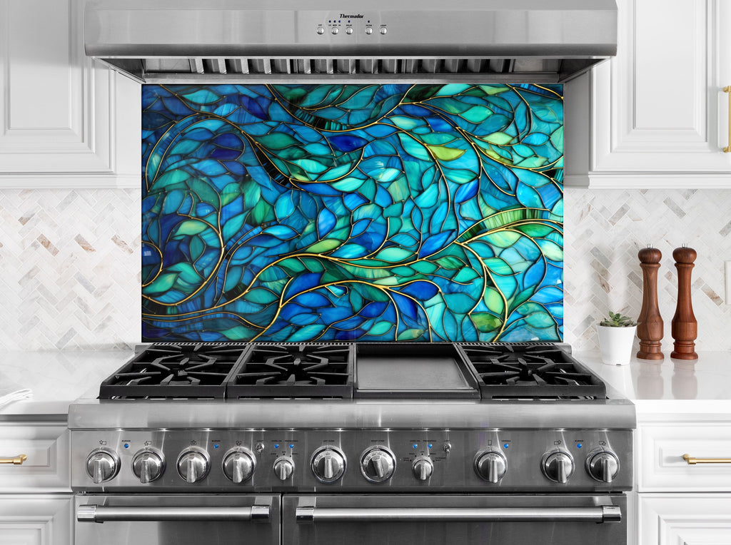 Ocean Breeze - Glass Kitchen Backsplash-BacksplashArtworks