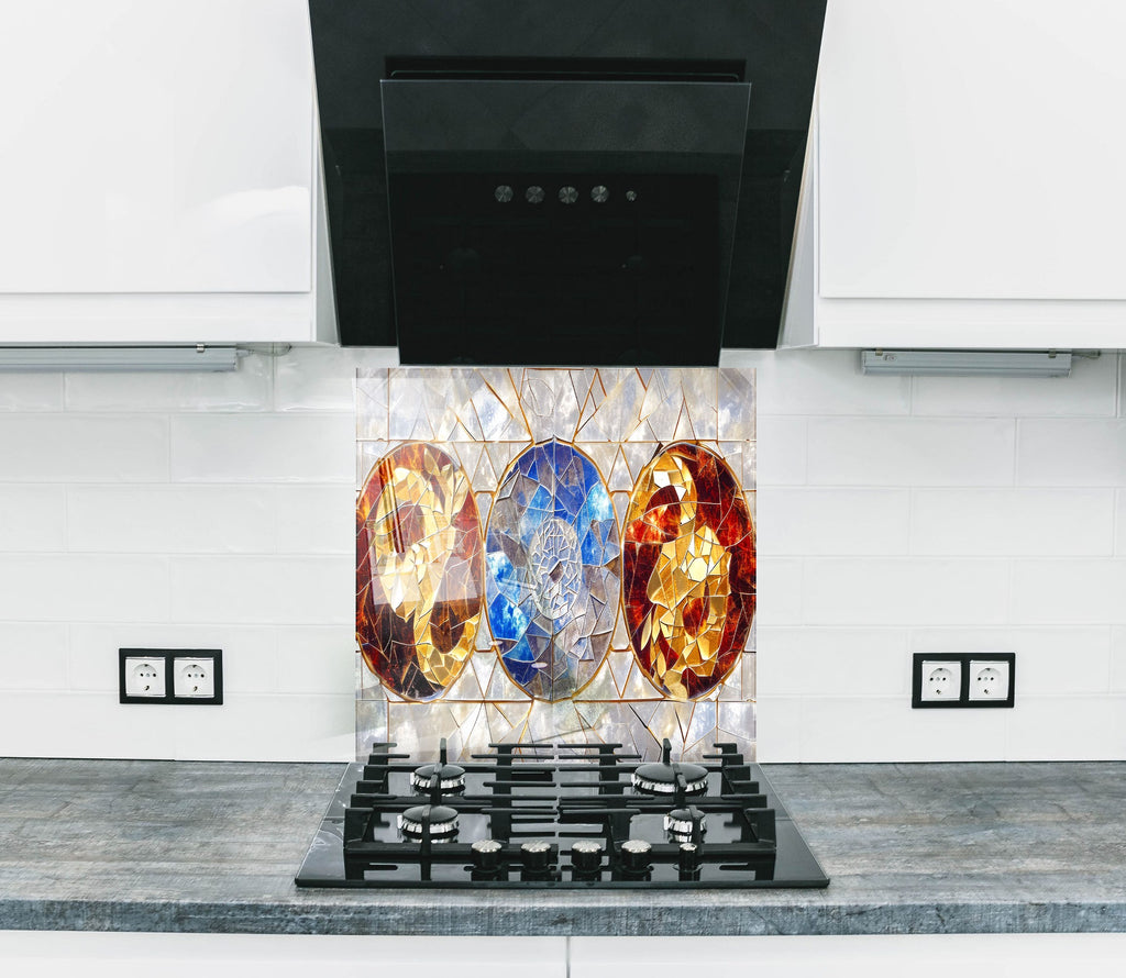 Yin-Yang Elements - Glass Kitchen Backsplash-BacksplashArtworks