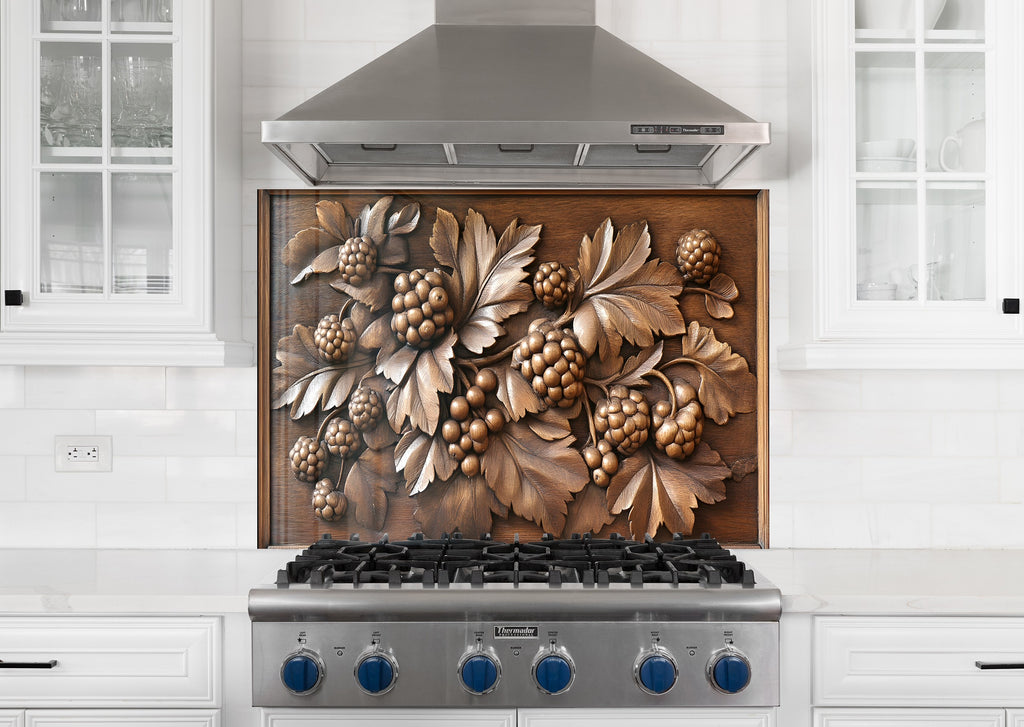 Bronze Berry - Glass Kitchen Backsplash-BacksplashArtworks