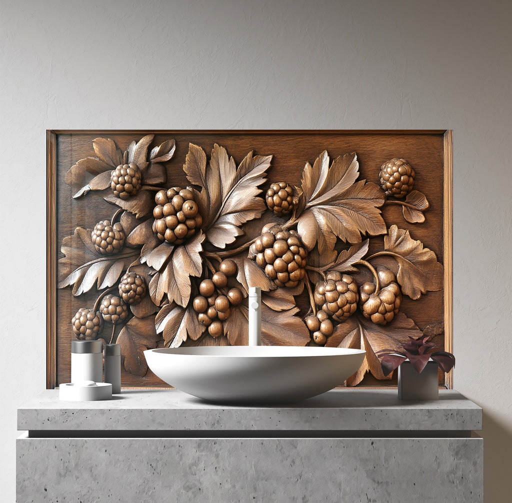 Bronze Berry - Glass Kitchen Backsplash-BacksplashArtworks