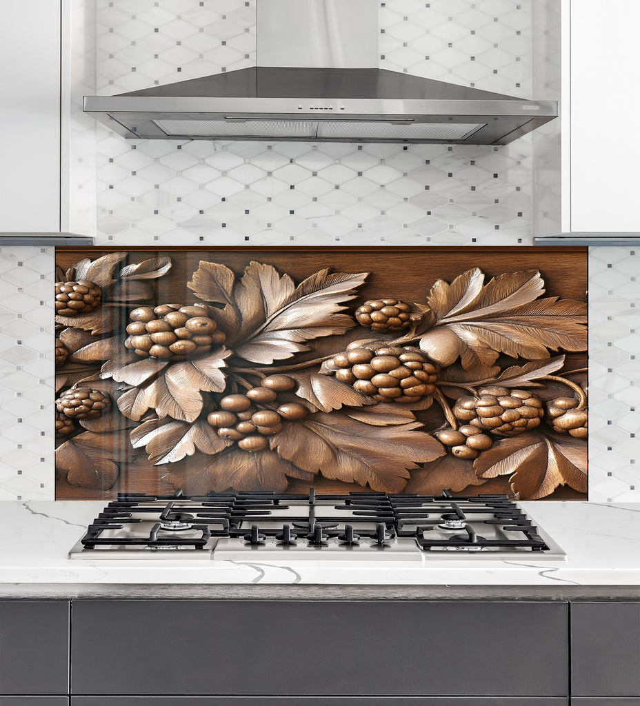 Bronze Berry - Glass Kitchen Backsplash-BacksplashArtworks