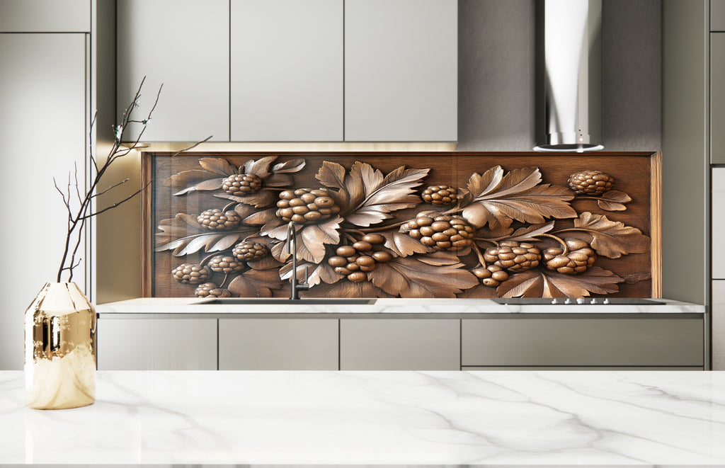 Bronze Berry - Glass Kitchen Backsplash-BacksplashArtworks