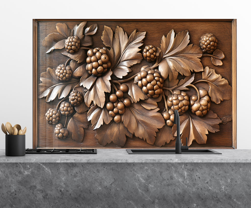 Bronze Berry - Glass Kitchen Backsplash-BacksplashArtworks