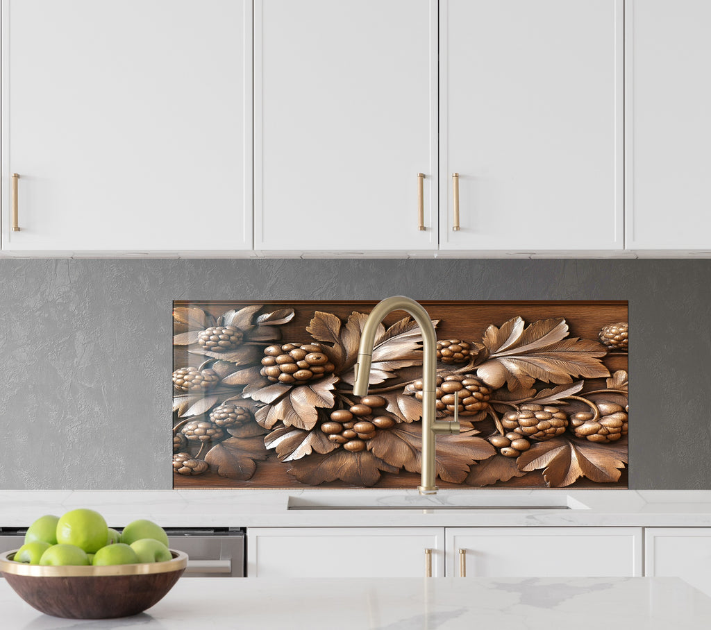 Bronze Berry - Glass Kitchen Backsplash-BacksplashArtworks