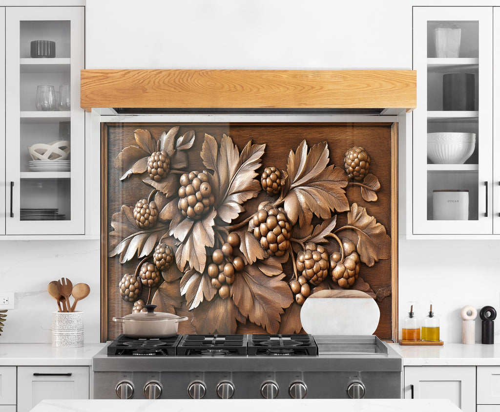 Bronze Berry - Glass Kitchen Backsplash-BacksplashArtworks