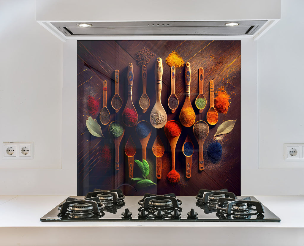 Spice Harmony - Tempered Glass Kitchen Backsplash-BacksplashArtworks