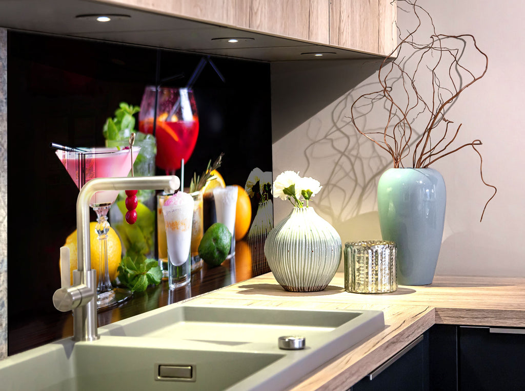 Elegant Cocktail & Mixed Drinks - Glass Kitchen Backsplash-BacksplashArtworks