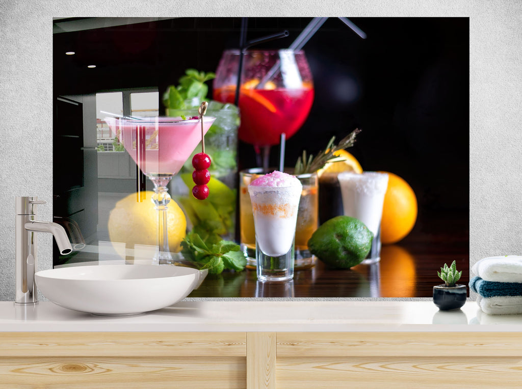 Elegant Cocktail & Mixed Drinks - Glass Kitchen Backsplash-BacksplashArtworks