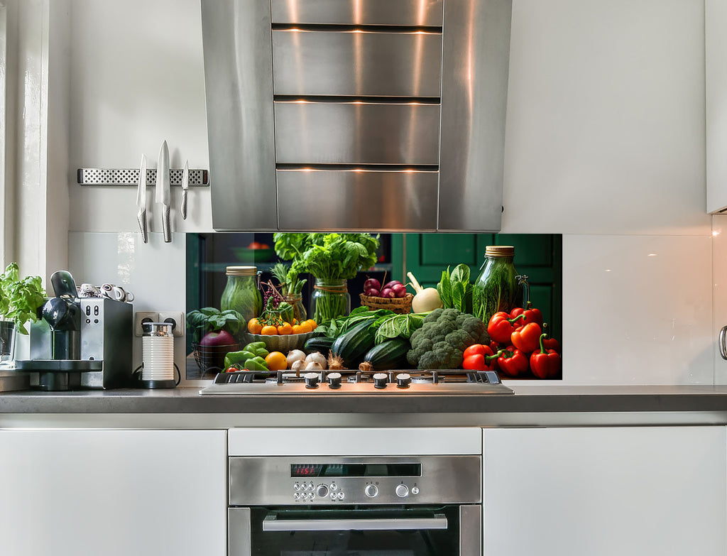 a kitchen with a stainless steel stove top oven