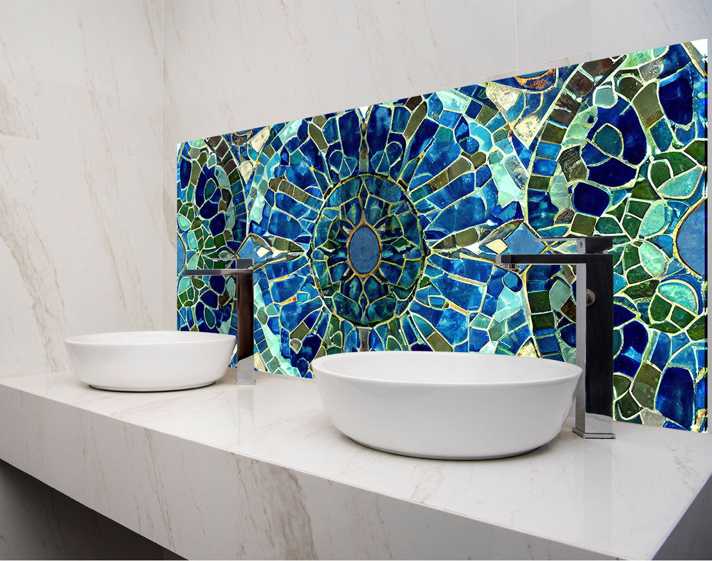 two white bowls on a counter in a bathroom