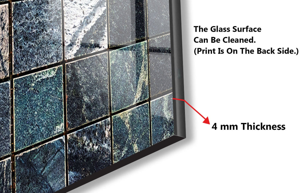 a picture of a glass tile wall with instructions