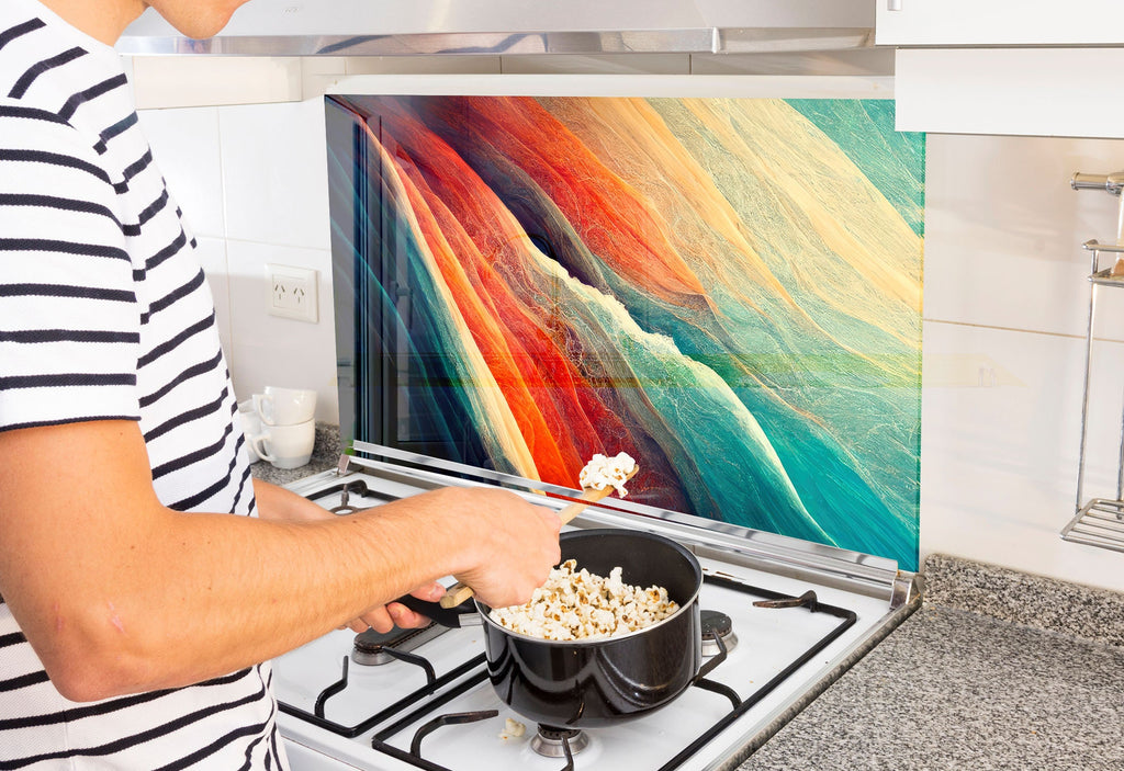 a man is cooking popcorn on the stove