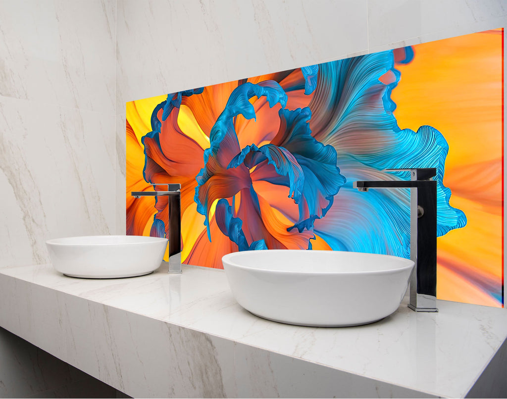 two white bowls on a counter in a bathroom