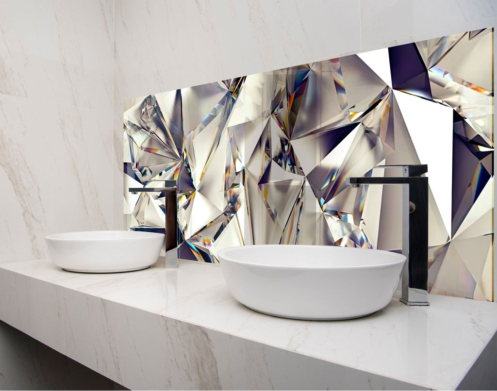 two white bowls on a counter in a bathroom