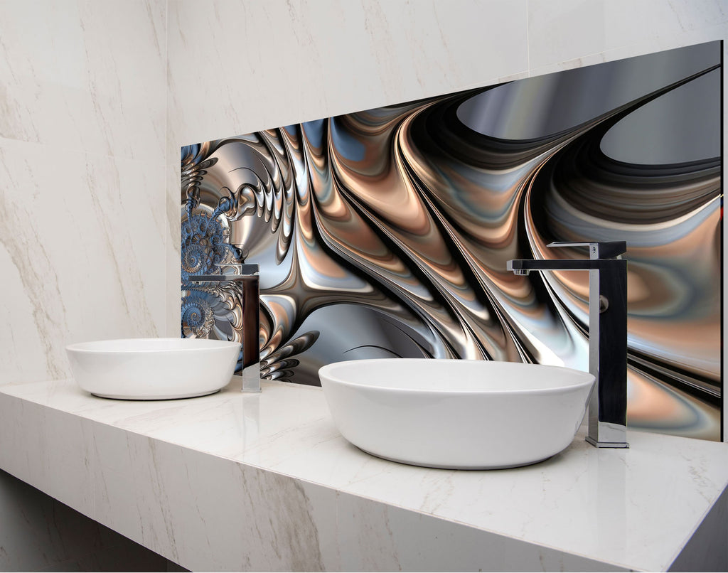 two white bowls on a counter in a bathroom