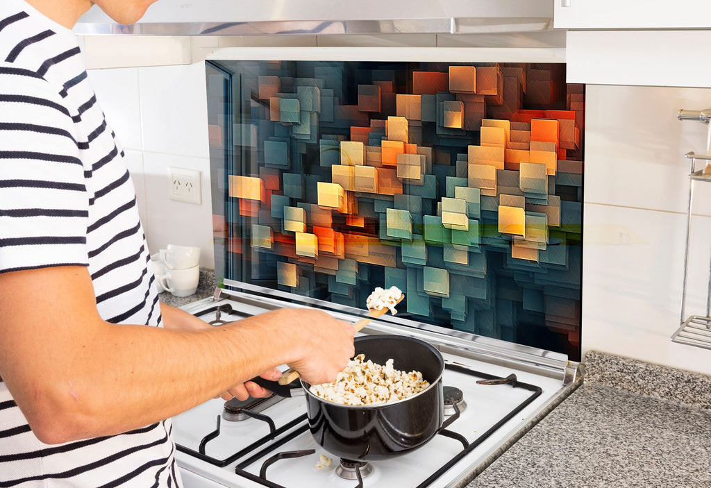 a man is cooking popcorn on the stove