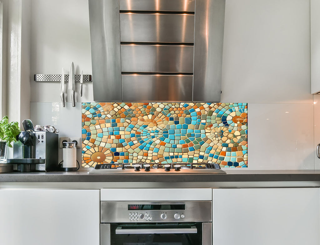 a stove top oven sitting inside of a kitchen