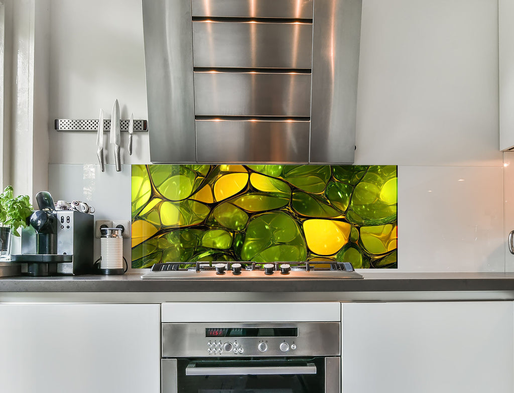 a kitchen with a stainless steel stove top oven