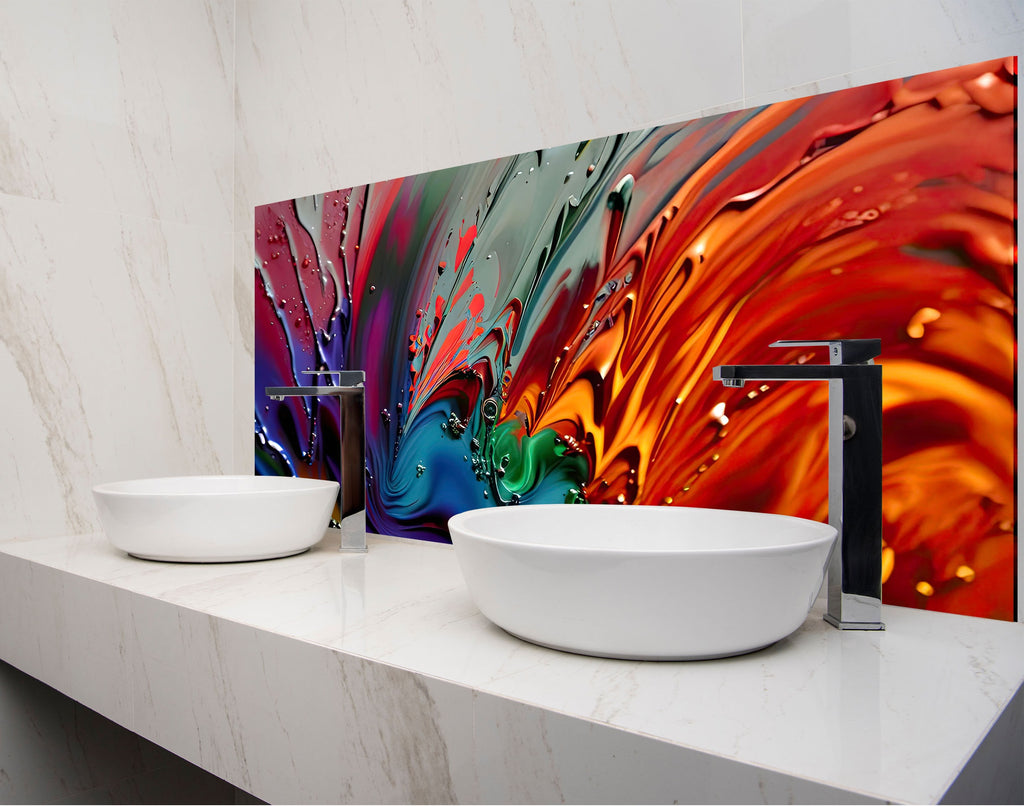 two white bowls on a counter in a bathroom