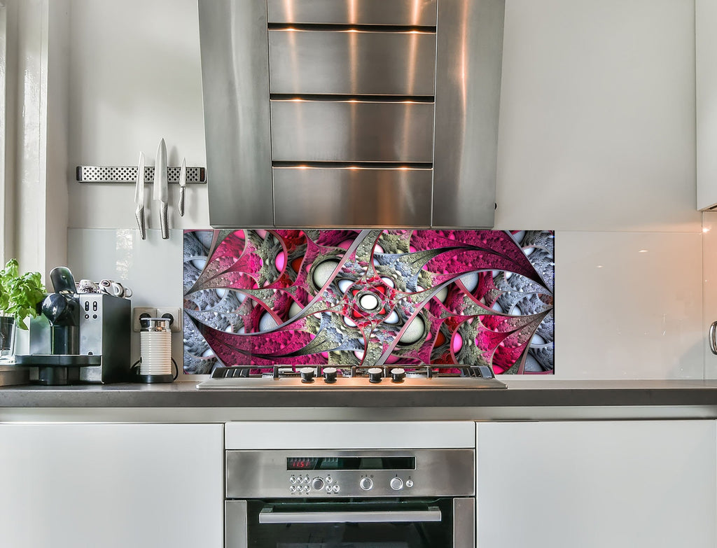 a stainless steel stove top oven sitting inside of a kitchen