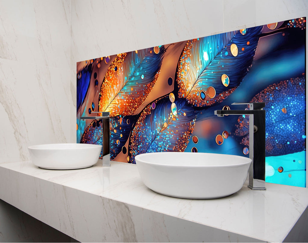 two white bowls on a counter in a bathroom