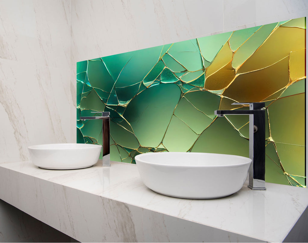 two white bowls on a counter in a bathroom