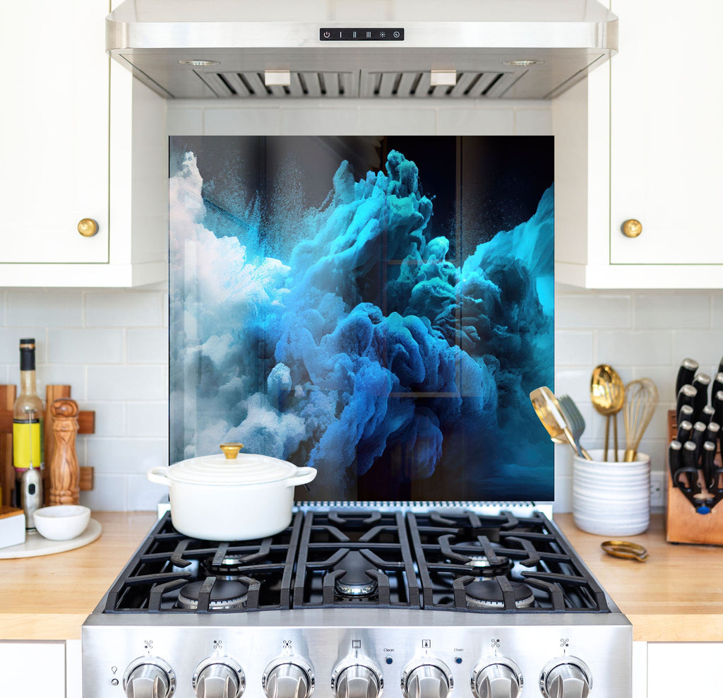 a stove top oven sitting inside of a kitchen