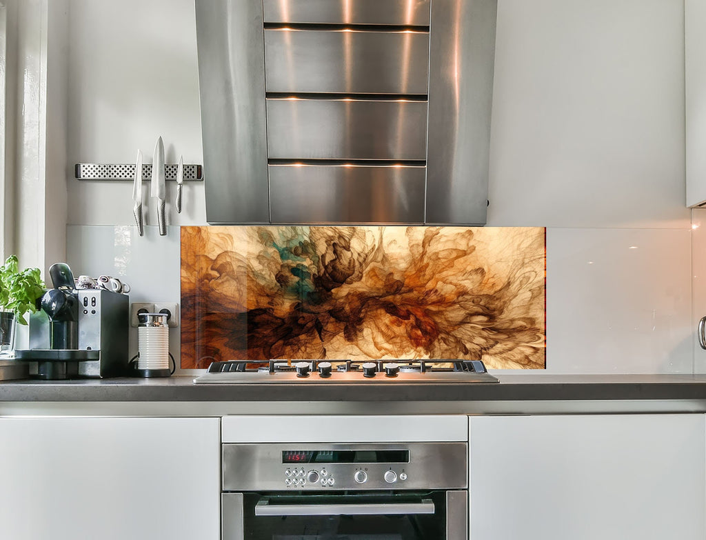 a stainless steel stove top oven sitting inside of a kitchen