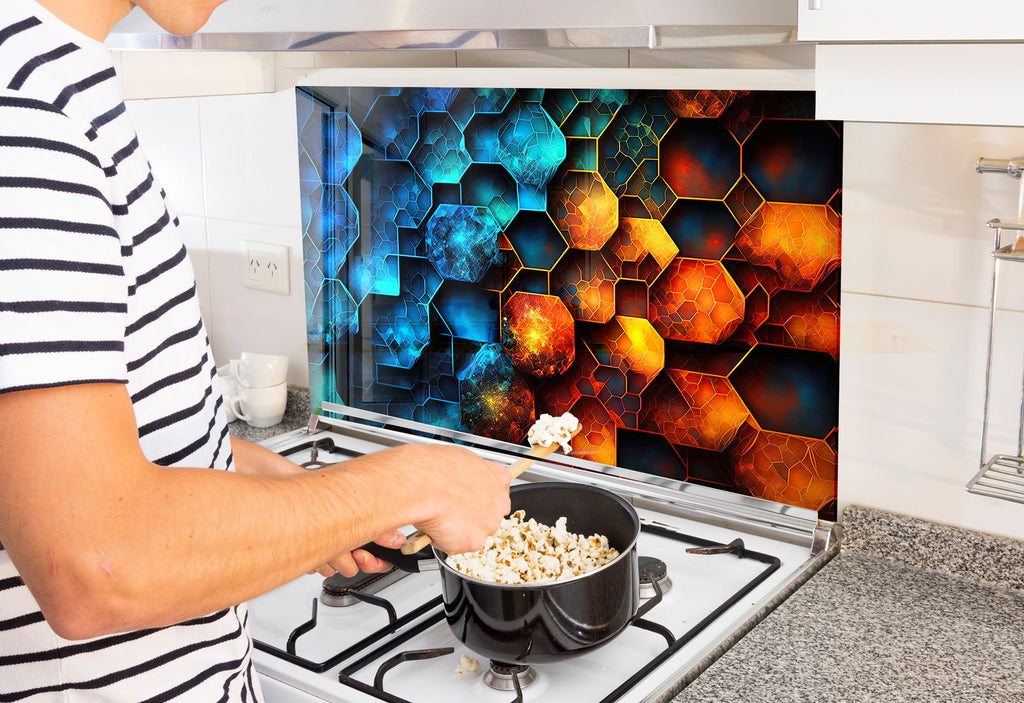 a man cooking food on a stove in a kitchen