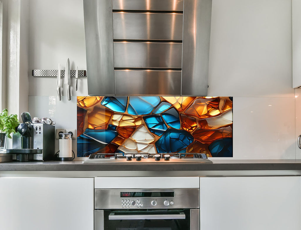 a stainless steel stove top oven sitting inside of a kitchen