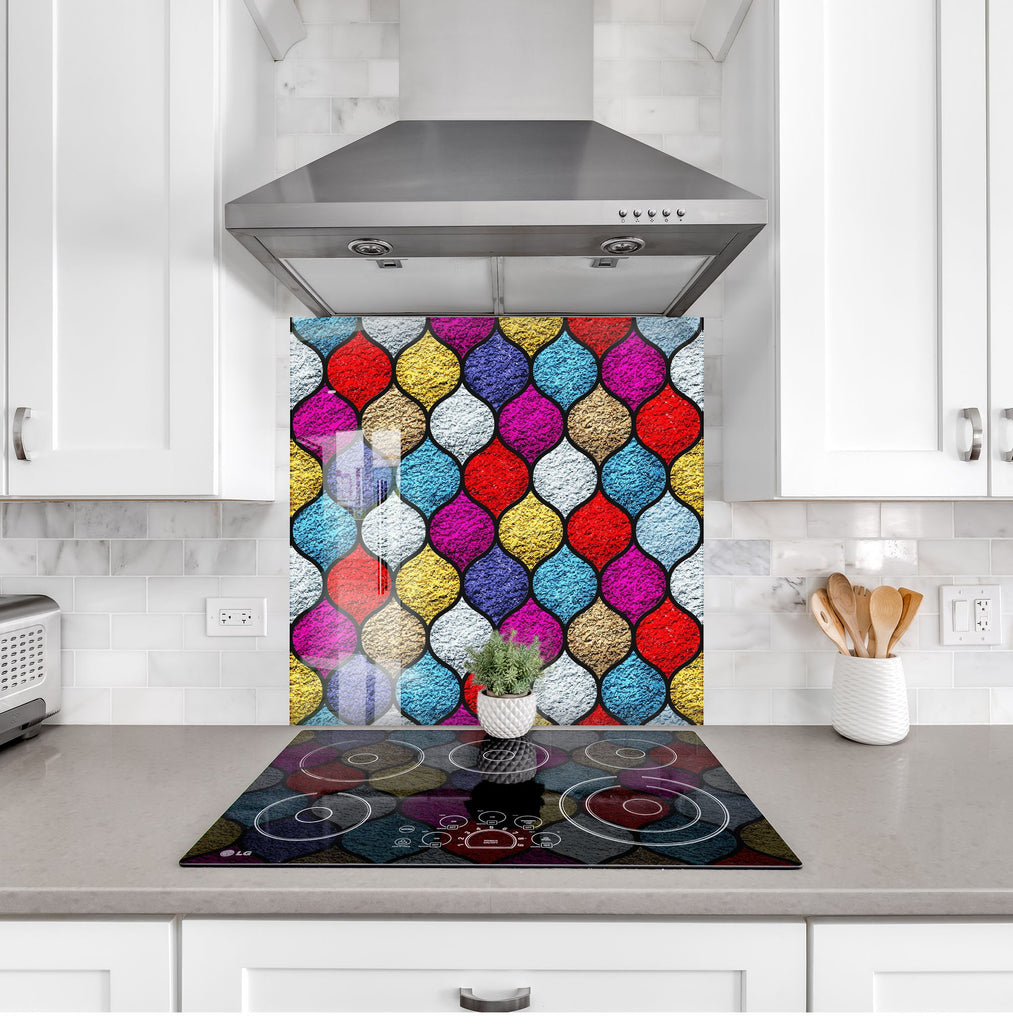 Moroccan Mosaic Stained - Glass Kitchen Backsplash-BacksplashArtworks