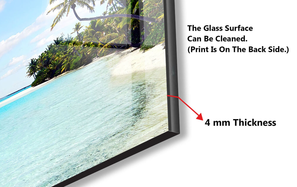 Tropical Beach Paradise Kitchen Backsplash - Stunning Tempered Glass Wall Art-BacksplashArtworks