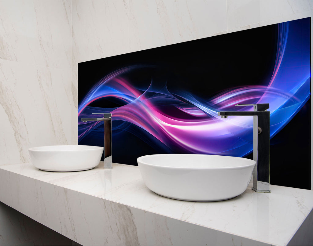 two white bowls on a counter with a black background