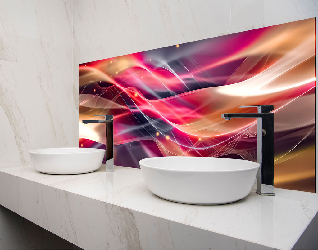 two white bowls on a counter in a bathroom