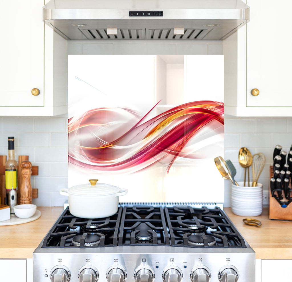 a white stove top oven sitting inside of a kitchen