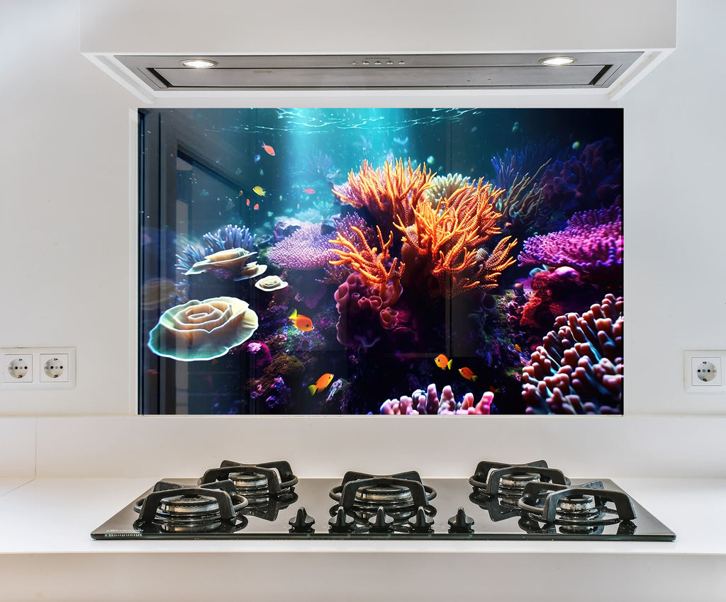 a picture of a fish tank in a kitchen