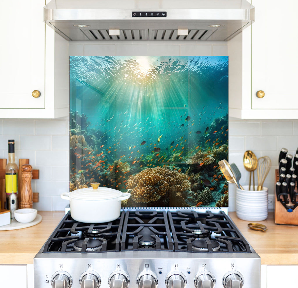 a stove top oven sitting inside of a kitchen