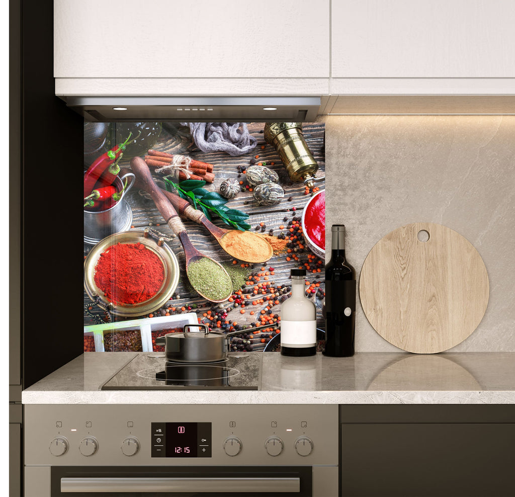 a kitchen counter with a cutting board on it