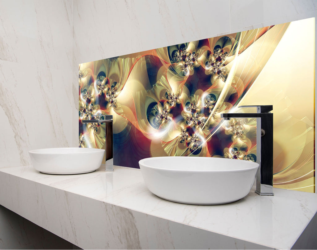 two bowls on a counter in a bathroom