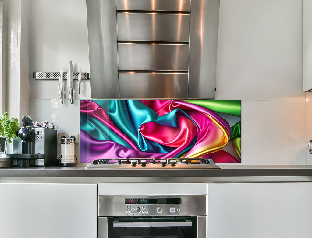 a kitchen with a stainless steel stove top oven