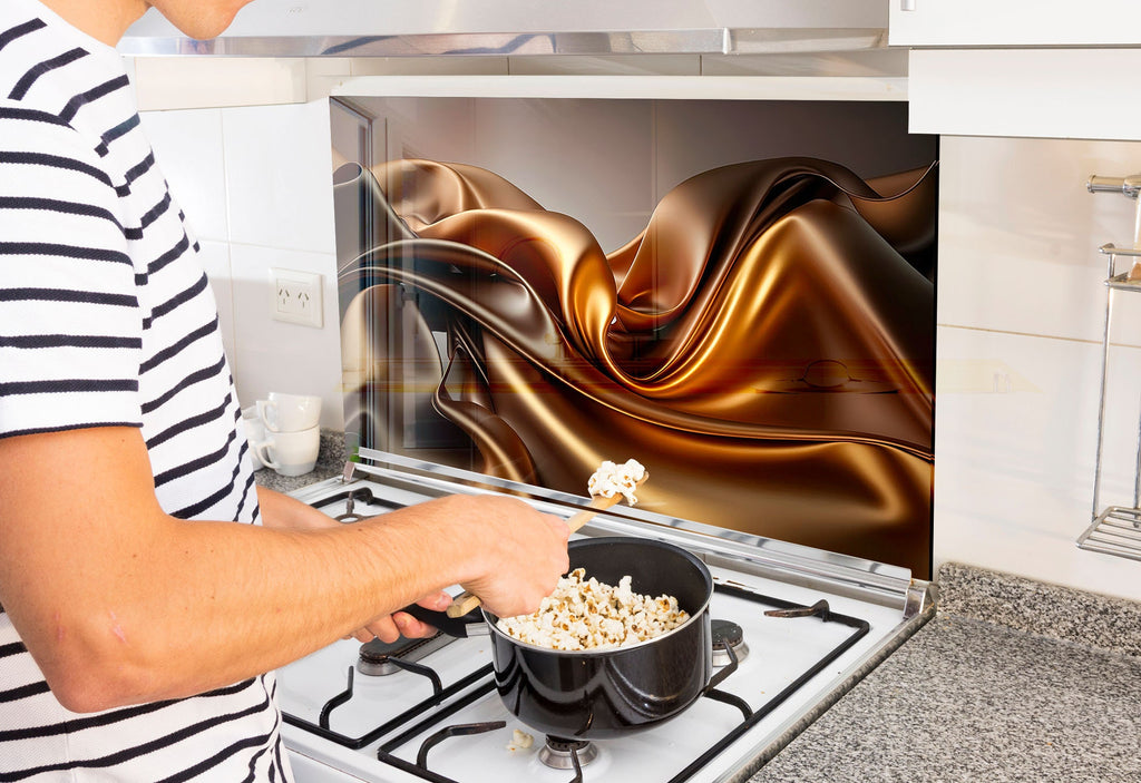 a man is cooking popcorn on the stove