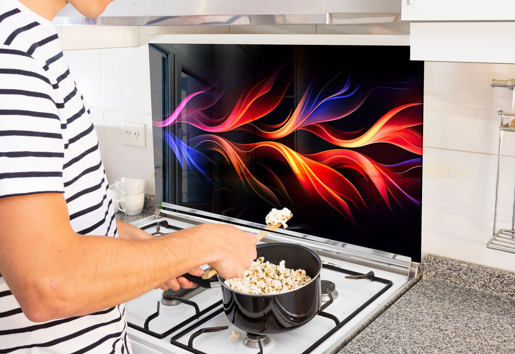 a man is cooking popcorn on the stove