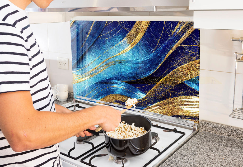 a man is cooking popcorn on the stove