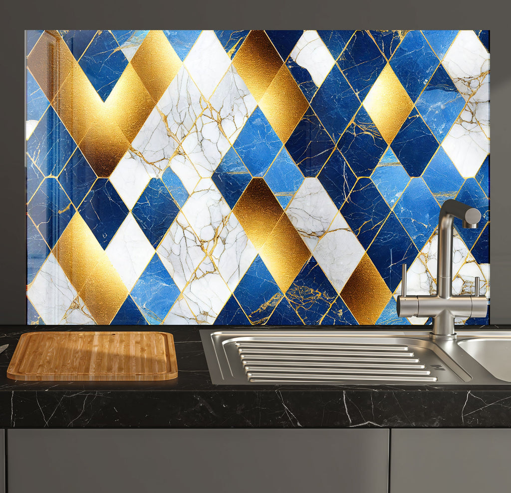 a kitchen with a marble counter top next to a sink