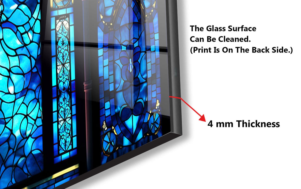 a picture of a stained glass window with measurements