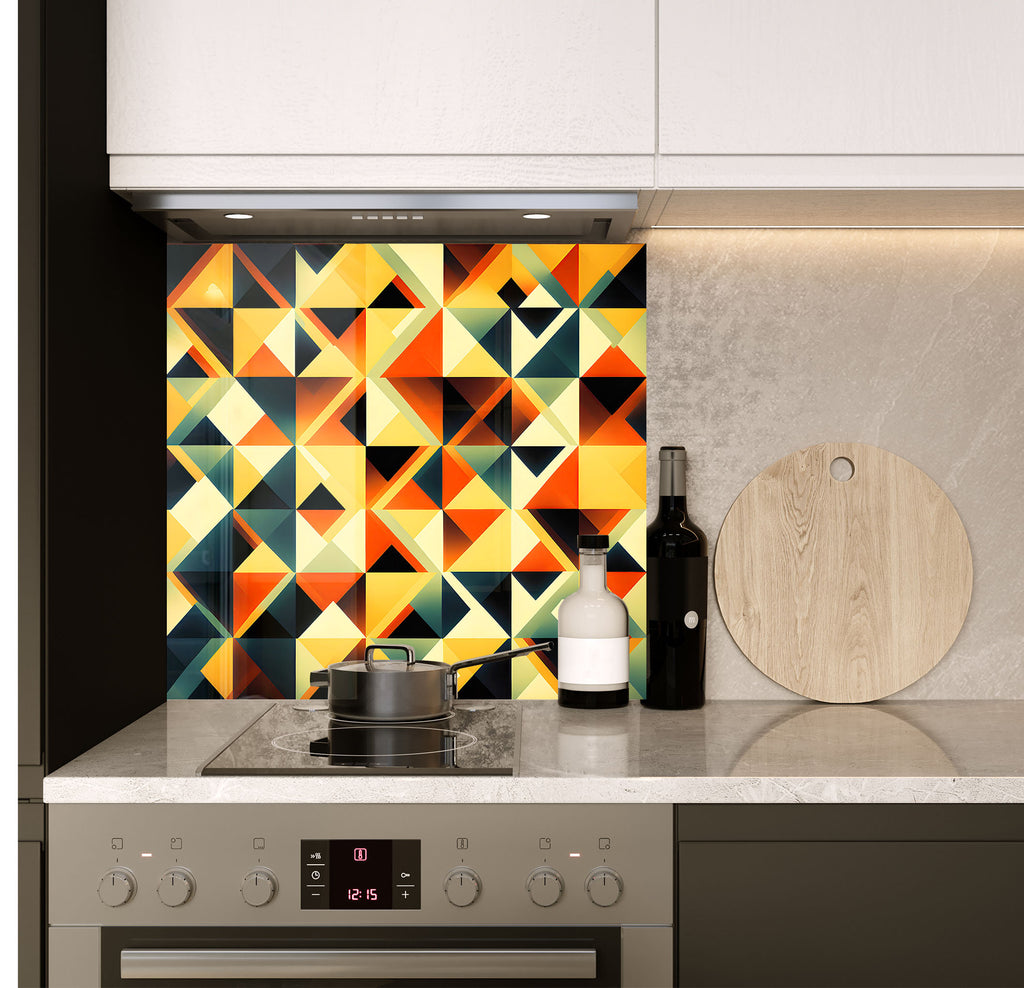 a kitchen counter with a cutting board and a bottle of wine